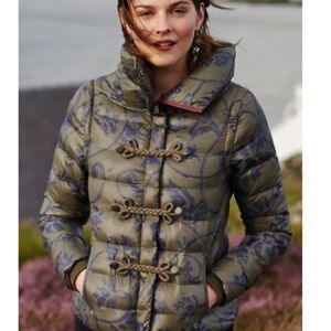 Pilcro by Antropology Convertible Puffer Jacket Olive Green Size S